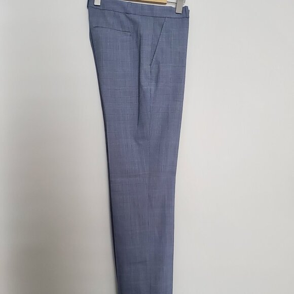 RYAN Plaid Suit Pant Women's Tall Size 6L Light Blue / Grey Pockets Officewear - Picture 2 of 12